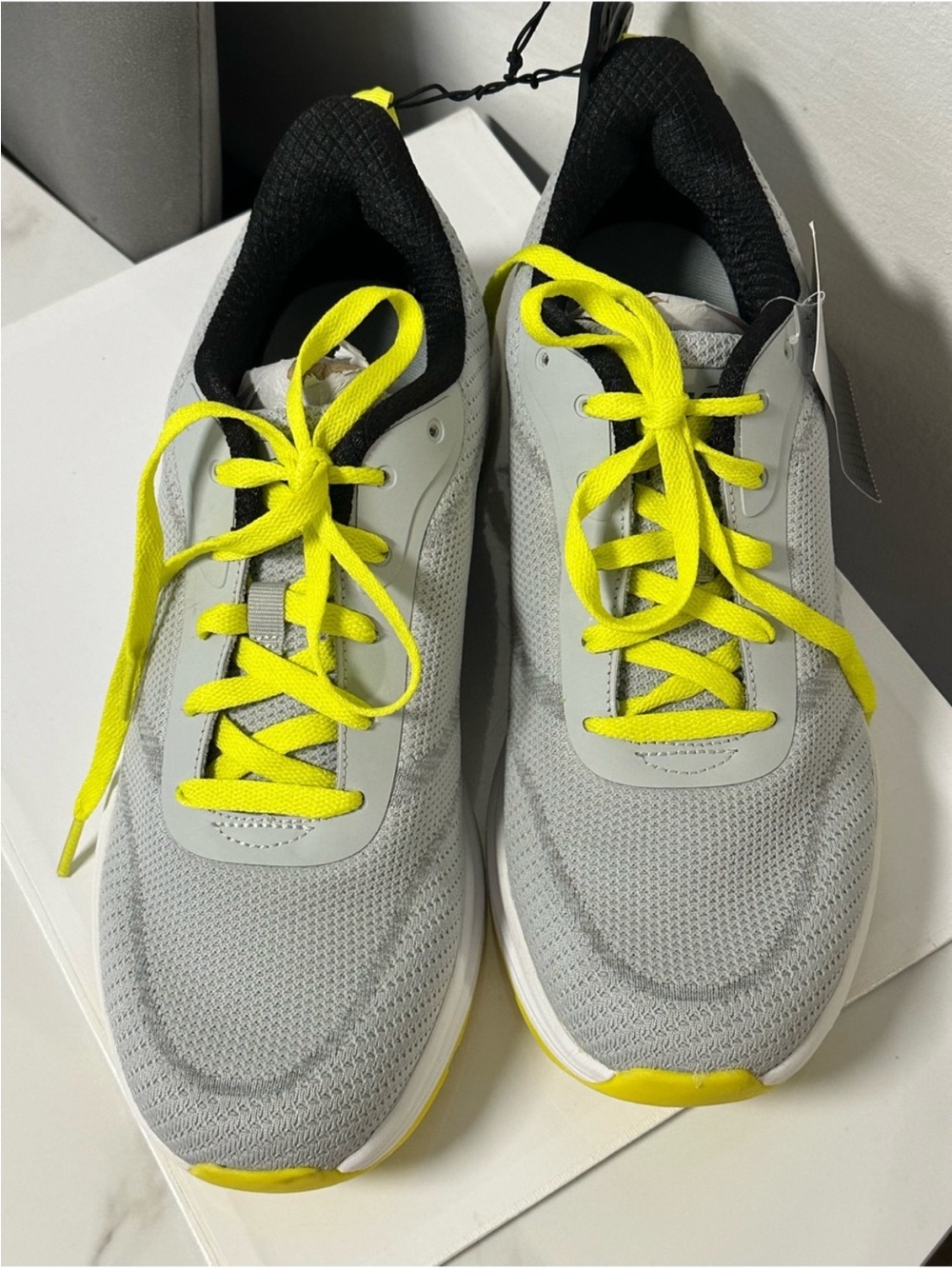 Avia Gray Athletic Sneakers with Neon Yellow Laces
